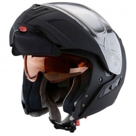 Snowmobile helmet with electric visor gloss black ZOX CONDOR