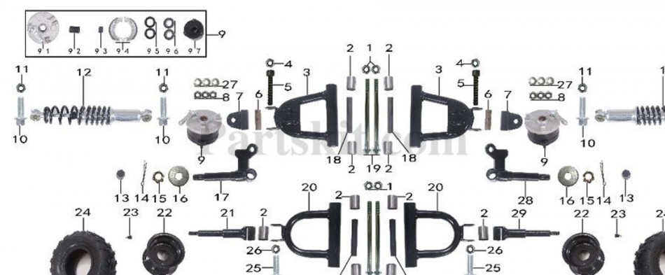 parts of direction and suspension for atv taotao ata 110 b -vtt lachute