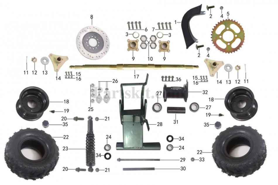rear suspension parts for atv taotao ata 110 b -vtt lachute