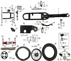 FRAME AND REAR SYSTEM FOR TAOTAO DB 14