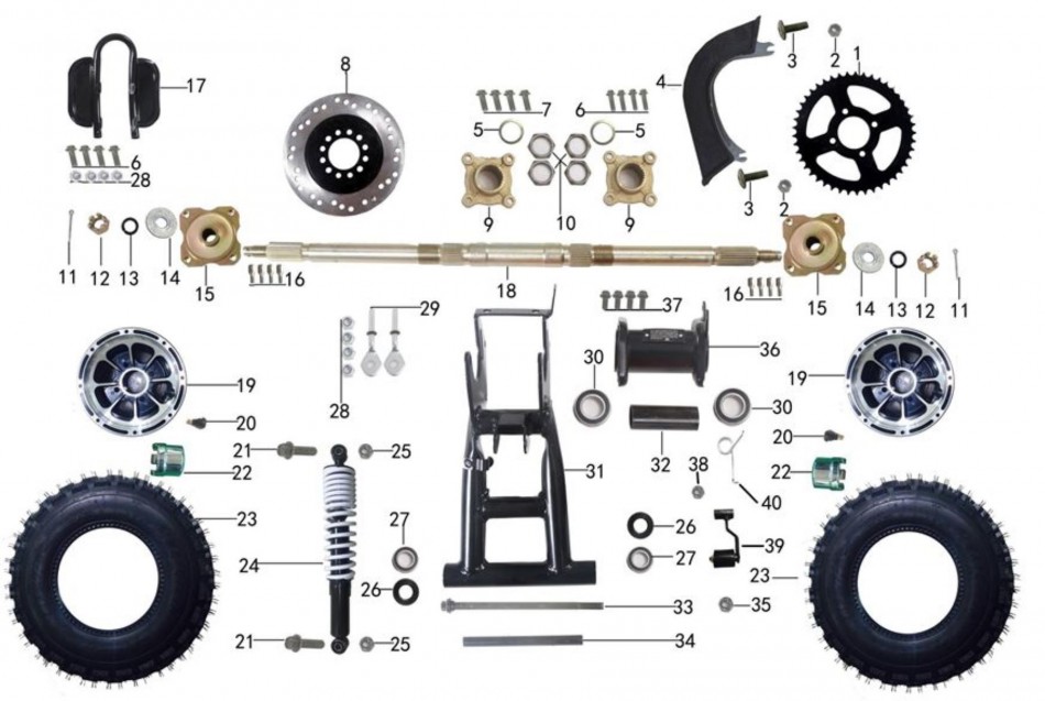 parts for rear suspension of atv taotao NEW t-force  -ATV lachute 