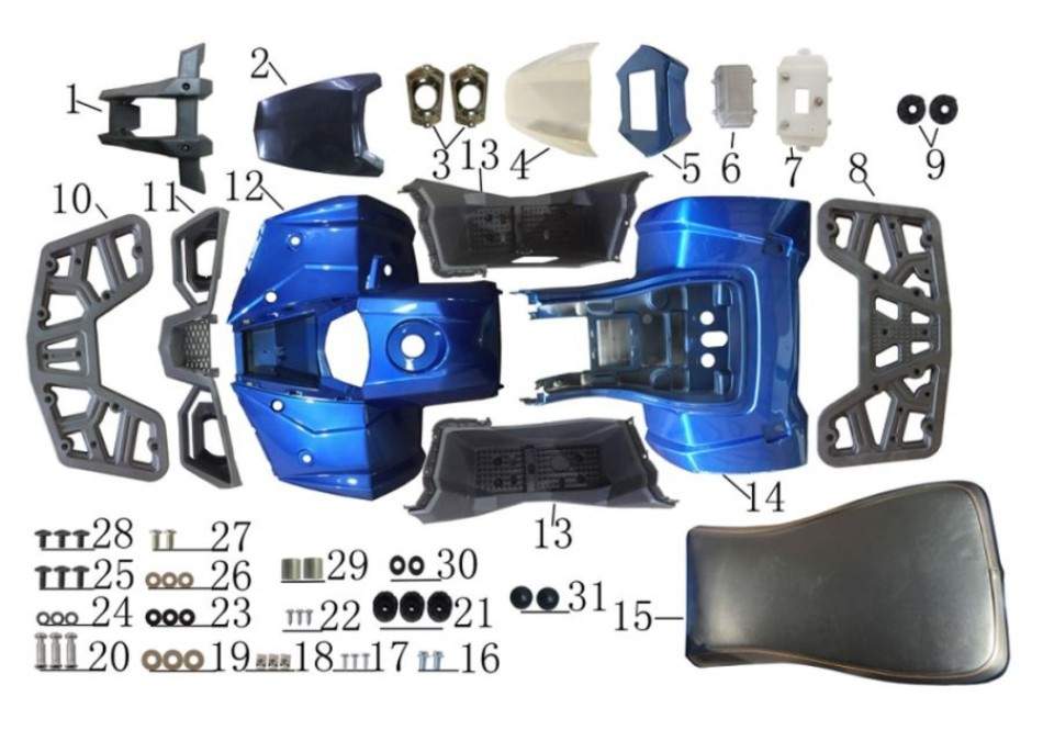 Parts and body  for atv TAO MOTORS RAPTOR 125cc - ECOBIKE