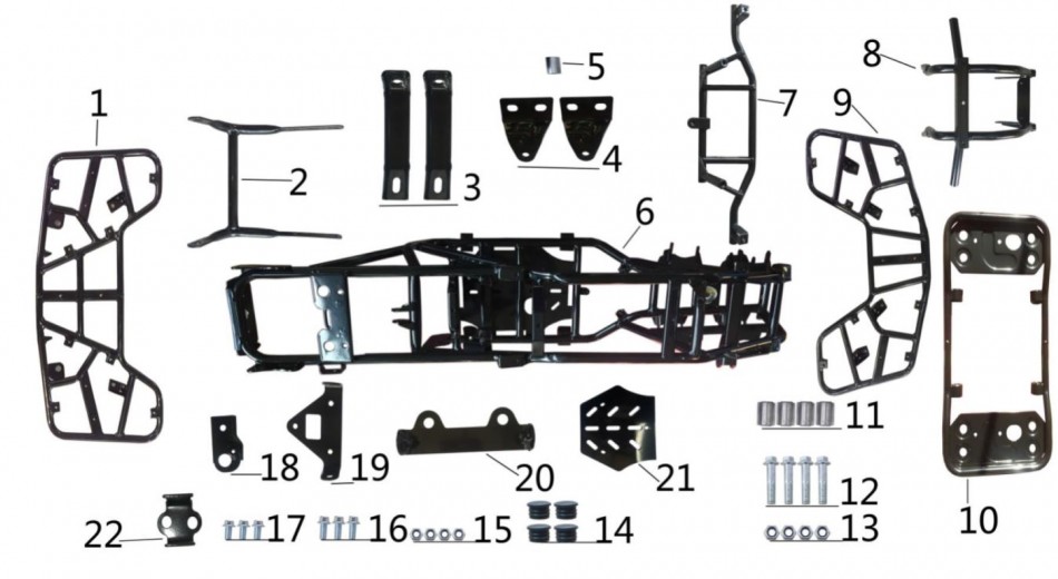 piece de chassis  pour VTT TAOTAO RAPTOR 125 -  VTT LACHUTE