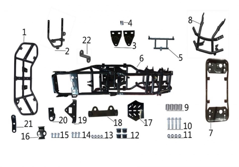 parts for frame of atv taotao rex - vtt lachute