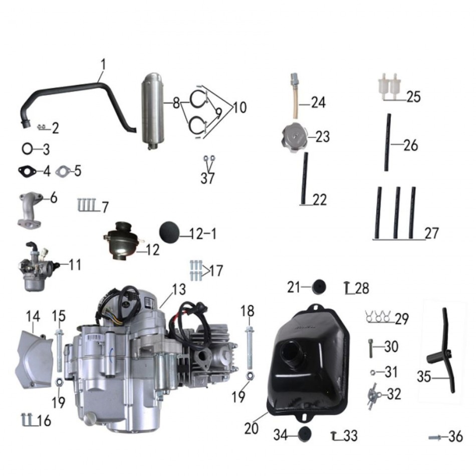 engine and gaz system for atv taotao rex - VTT LACHUTE