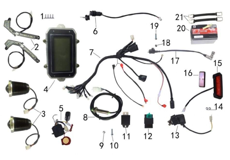 Electric system for atv TAO MOTORS RAPTOR 125cc - ECOBIKE