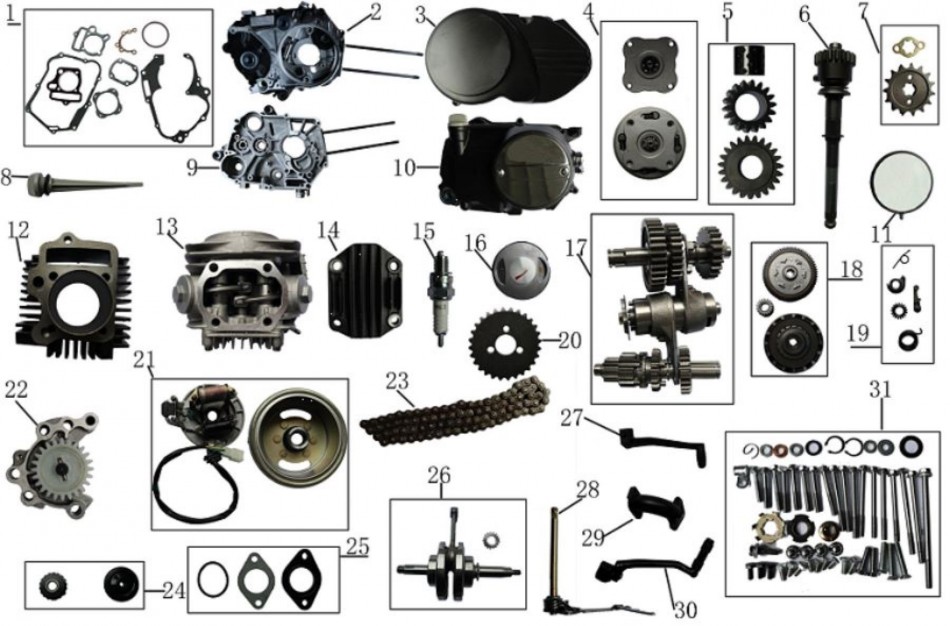 pièces moteur pour motocross TAOTAO DB 17 - VTT LACHUTE