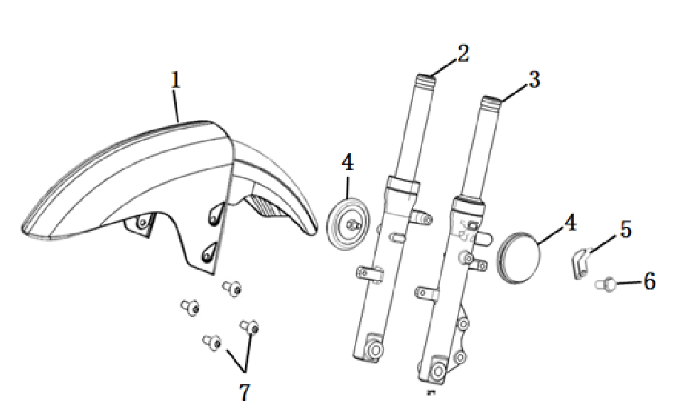 Diagram and parts of Front suspension for SUPER SOCO CPX - VTT LACHUTE