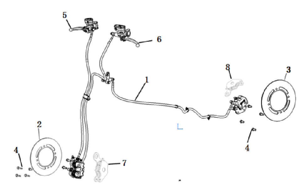 Diagram of Brake system parts for SUPER SOCO CPX - VTT LACHUTE