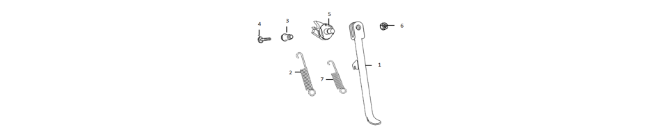 Diagram and parts of side stand for SUPER SOCO TC - VTT LACHUTE