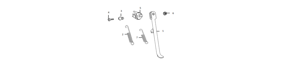 Diagram and parts of Kick stand for SUPER SOCO TSX - VTT LACHUTE