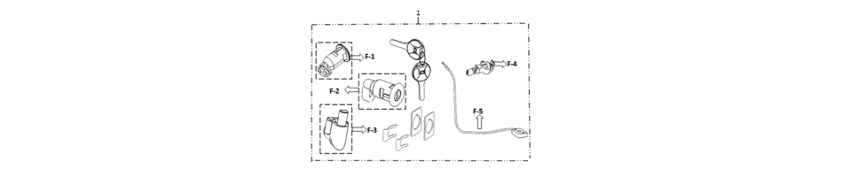 Diagram and parts of Lock for SUPER SOCO TSX - VTT LACHUTE