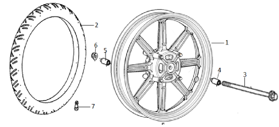Diagram and parts of Rear wheel mags for SUPER SOCO TC-MAX-VTT LACHUTE