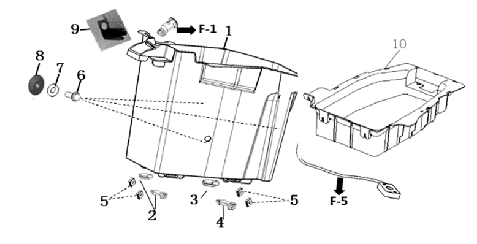 Battery compartment for SUPER SOCO TC-MAX - VTT LACHUTE