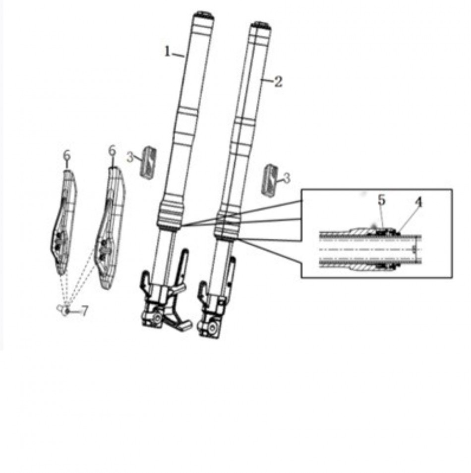 Diagram and parts of suspension SUPER SOCO WANDERER - VTT LACHUTE