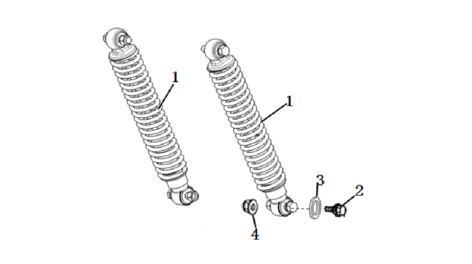 Diagram for the rear suspension for scooter VMOTO - CUMINI -ECOBIKE