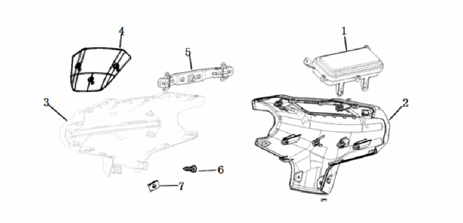Schéma des plastiques couvre volant pour scooter VMOTO CUMINI -ECOBIKE