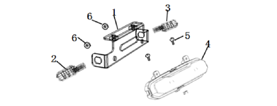 Diagram of the rear light of scooter VMOTO CUMINI - ECOBIKE