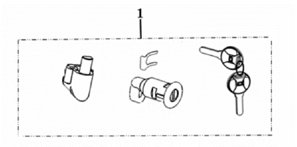 Diagram of key switch for scooter CUMINI of VMOTO - ECOBIKE