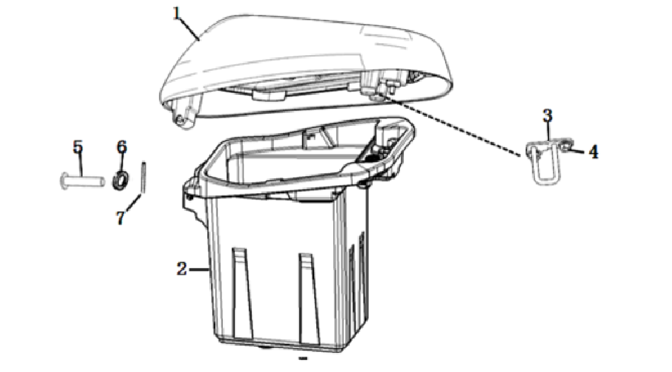 Diagram of seat for scooter CUMINI of VMOTO - ECOBIKE