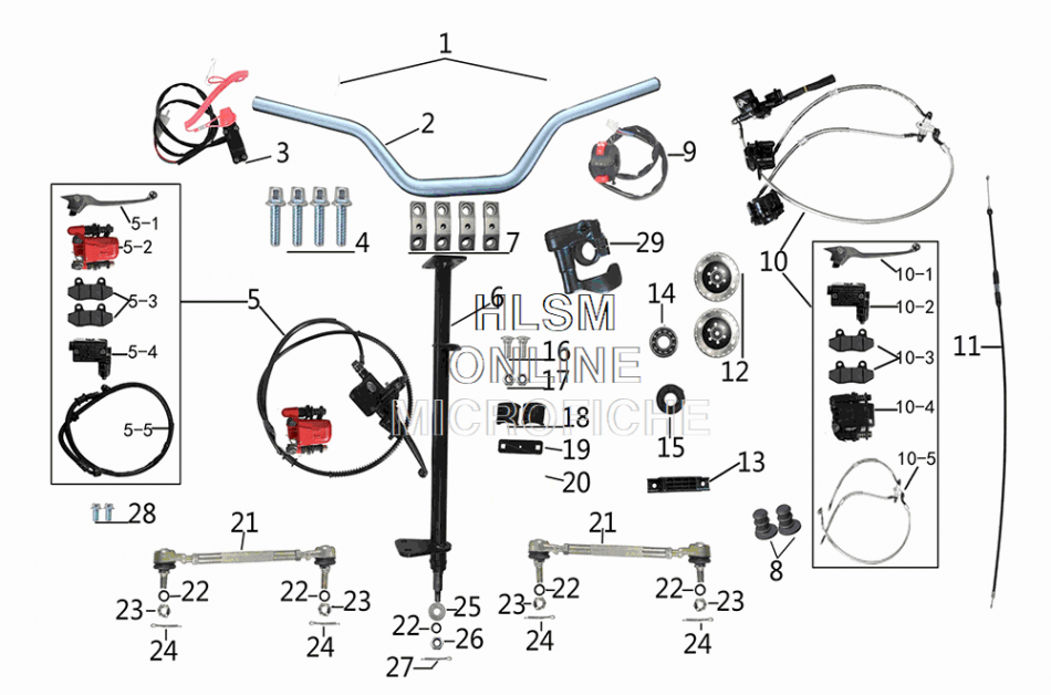 DENAGO Trailhawk 125 EFI Steering Parts | EcoBike