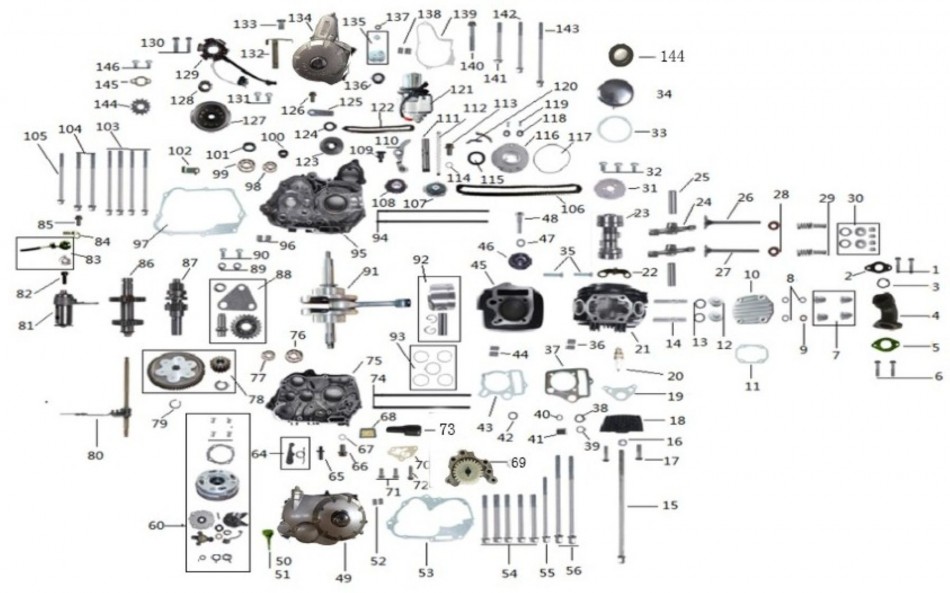 DENAGO Trailhawk 125 EFI Engine Parts | EcoBike